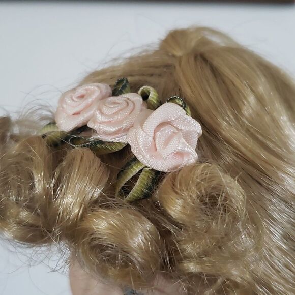 Pretty Vintage 17" Porcelain Doll with Metal Stand - Picture 10 of 13